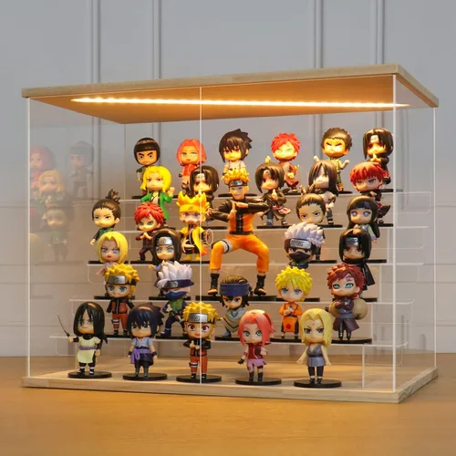 Miniatura 19 de LANSCOERY vitrina acrílica con iluminación LED, caja de exhibición de 5 niveles para coleccionables y figuras de acción, organizador transparente a
