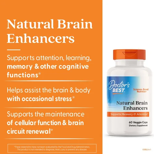 Miniatura 3 de Doctor's Best Natural Brain Enhancers - Suplemento de salud cerebral para apoyo de memoria y concentración, fosfatidilserina, alfa GPC y cápsulas