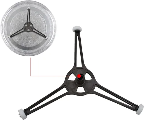 Miniatura 3 de Soporte para plato giratorio para microondas, anillo giratorio, brazo trípode, bandeja de juego de vidrio, soporte de guía de rodillo, se adapta a