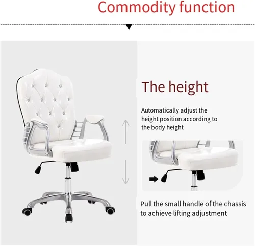 Miniatura 8 de QQXX Silla de oficina en casa, silla ergonómica de escritorio, silla de computadora con soporte lumbar, reposabrazos, silla ejecutiva giratoria