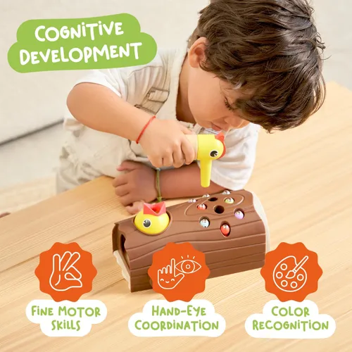 Miniatura 5 de Nene Toys Little Woodpecker - Juguete magnético Montessori para niños de 2 a 4 años - Juguete educativo para niños de 2 a 3 años - Juego