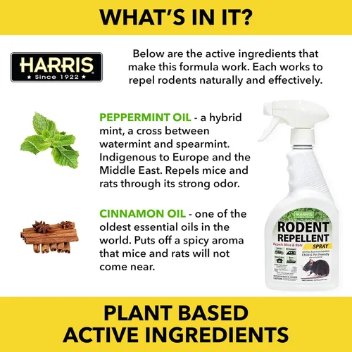 Miniatura 5 de HARRIS Aceite de menta repelente de ratones y roedores en aerosol para casa y motores de automóviles, sustituto humanitario de trampa para ratones