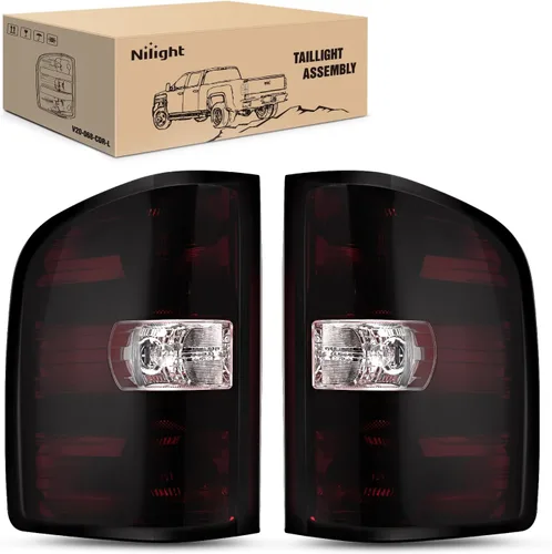 Miniatura 15 de Nilight Conjunto de faros para 2007 2008 2009 2010 2011 2012 2013 Silverado 1500 2007-2014 Silverado 2500HD 3500HD Faros de repuesto Carcasa negra