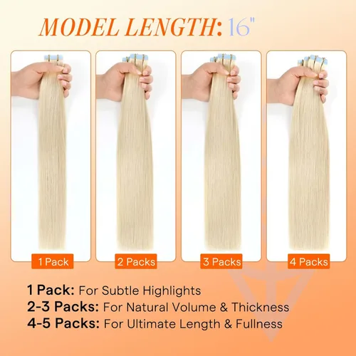 Miniatura 7 de Full Shine Extensiones de cabello humano con cinta adhesiva, color marrón oscuro 2 que se desvanece a marrón ceniza 8, mezclado con 2 marrón, 24