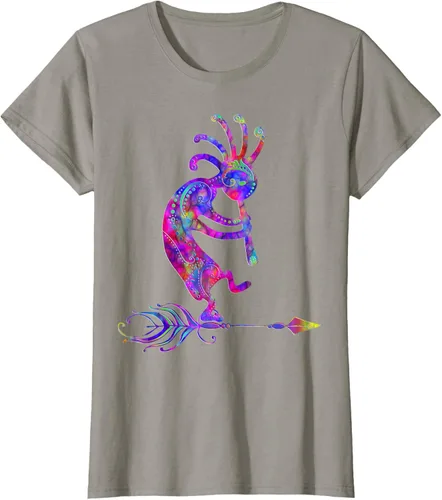 Miniatura 81 de Native American Kokopelli With Feather 2 - Camiseta Fan Fun, Negro, S