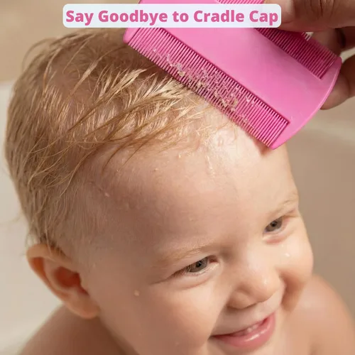 Miniatura 3 de Cepillo para cuna para bebés, tratamiento de la tapa de la cuna, esponja de bebé para baño, juego de cepillo y peine para bebé recién nacido, peine
