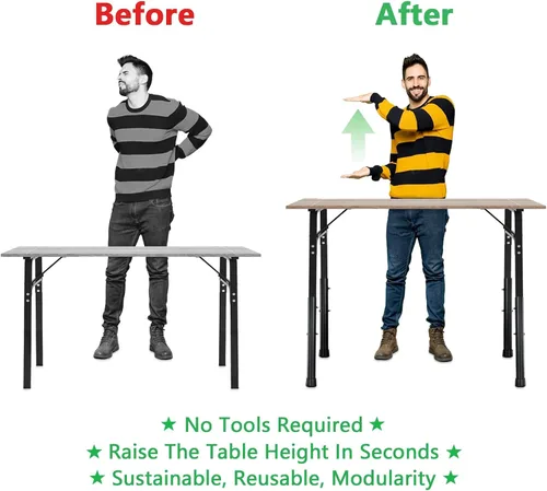 Miniatura 3 de Paquete de 4 extensores plegables de patas de mesa, elevadores de acero altamente duraderos, extensiones de patas de mesa para patas rectas