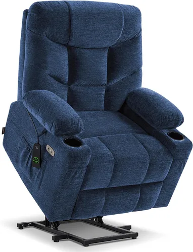 Miniatura 29 de MCombo Silla reclinable Power Lift con reposapiés extendido para personas mayores, tela 7287 (marrón, mediano)