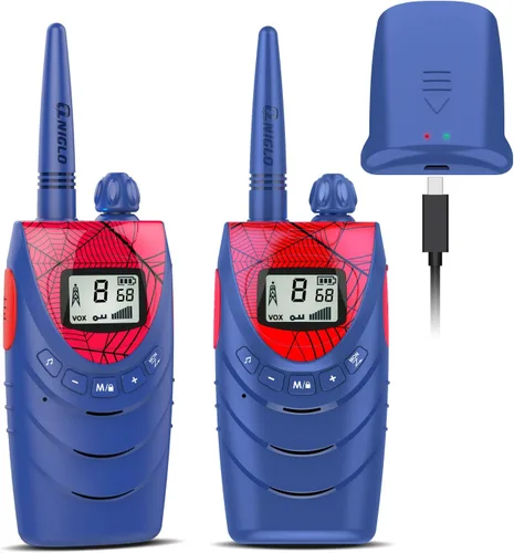 QNIGLO Walkie Talkies para niños, paquete de 2 walkie talkies para niños, regalos para niños y niñas de 3, 4, 5, 6, 7, 8 años, senderismo al aire