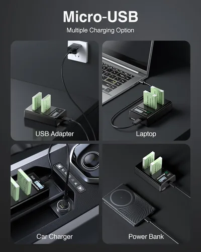 Miniatura 7 de Paquete de 2 baterías NB-6LH/NB-6L y cargador USB dual para Canon Powershot S120, SX510 HS, SX280 HS, SX500 is, SX700, D20, S90, D30, ELPH 500
