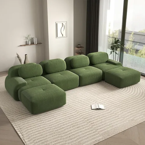 Miniatura 47 de Sofá biplaza moderno de 80 pulgadas para sala de estar, sofá de pana en forma de nube con asiento profundo, sofá modular negro, sofás de dos plazas