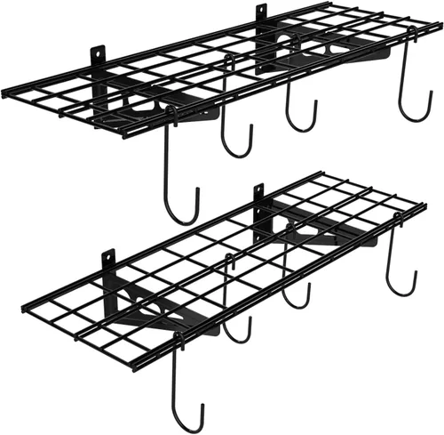 Miniatura 9 de FLEXIMOUNTS - Repisas de pared para garaje, 2 unidades Negro
