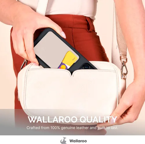 Miniatura 2 de Wallaroo Premium - Tarjetero adhesivo de cuero para teléfono celular - Para Android e iPhone - Para mujeres y hombres - Resistente con forro