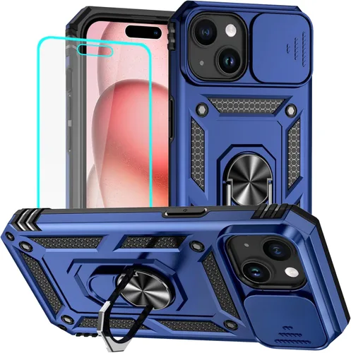 Miniatura 12 de HNHYGETE Funda para iPhone XR con protector de pantalla HD: [grado militar de 20 pies probada en caídas] Funda protectora para cámara deslizante a