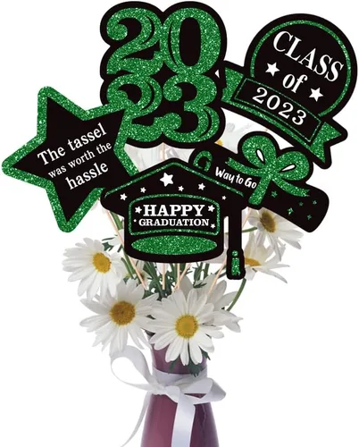 20 piezas de centro de mesa de fiesta de graduación 2023 palos de centro de mesa de clase de 2023 palitos de mesa de felicitaciones graduados