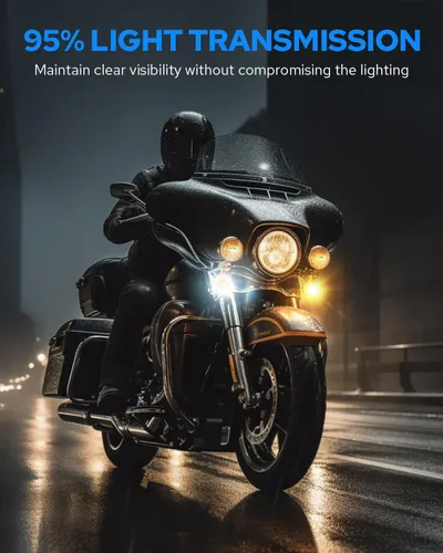Miniatura 5 de Benlari Cubierta de lente de luz de señal de giro de bala ahumada de 2 pulgadas, lentes antiarañazos para Harley Touring Street Glide Road Glide