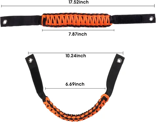 Miniatura 6 de Asas de Agarre para Barra Antivuelco Manijas de Agarre de Paracord para Accesorios Ford Bronco 2021 2022 2023 2024 2025 2 Puertas 4 Puertas, Paquete