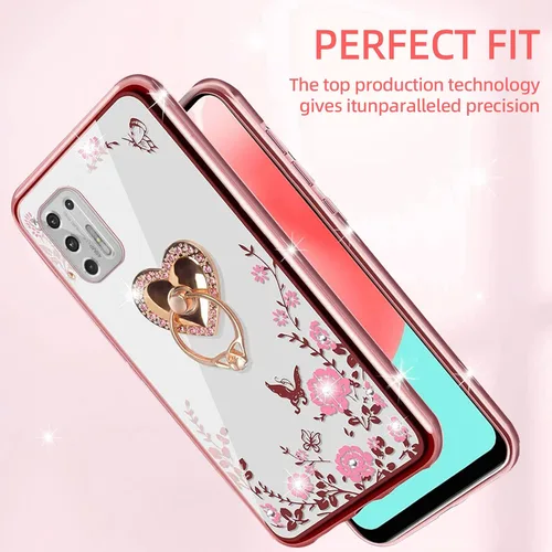 Miniatura 6 de Funda para Moto g Stylus 2021, Motorola g Stylus 4G 2021 para mujer, con purpurina, cristal, mariposa, corazón, floral, TPU de lujo, bonita funda
