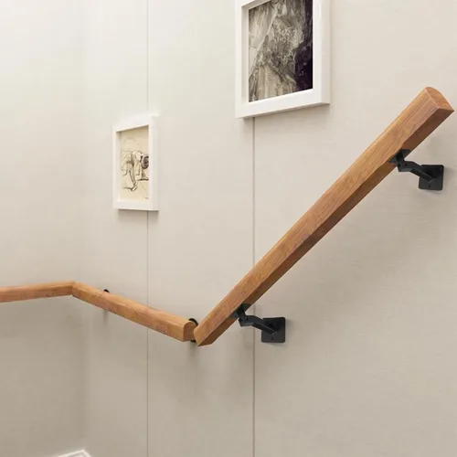 Miniatura 6 de RealPlus Soportes ajustables para pasamanos giratorios de acero resistente para barandilla de escalera, paquete de 3