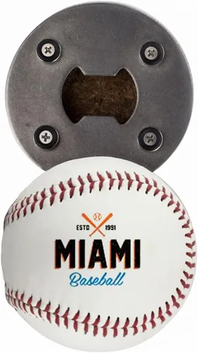 Miniatura 28 de Abrebotellas Chicago C, hecho de una pelota de béisbol real, el abrelatas de béisbol, captador de tapas, imán para nevera