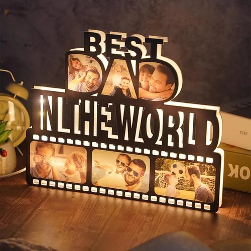 Miniatura 4 de Luz de foto personalizada para papá para el día del padre, lámpara acrílica personalizada con 6 imágenes, regalos conmemorativos para papá, regalos