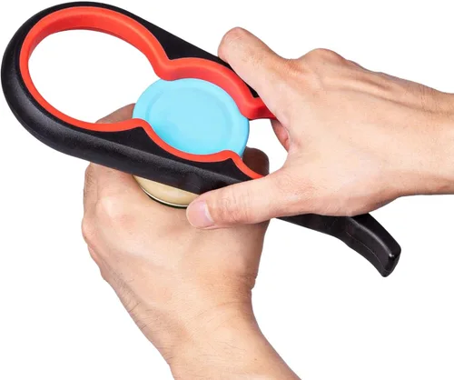 Bloss Abridor de Frascos Abridor de Botellas Agarre de Frascos para Manos Débiles, Personas Mayores con Artritis y Niños, 4 en 1 Herramienta