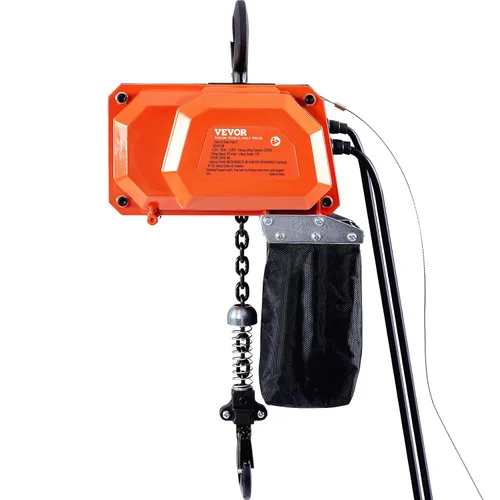 Miniatura 10 de VEVOR Polipasto eléctrico de cadena, capacidad de carga de 330 libras, altura de elevación de 10 pies, velocidad de 10 pies/min, 120 V, grúa