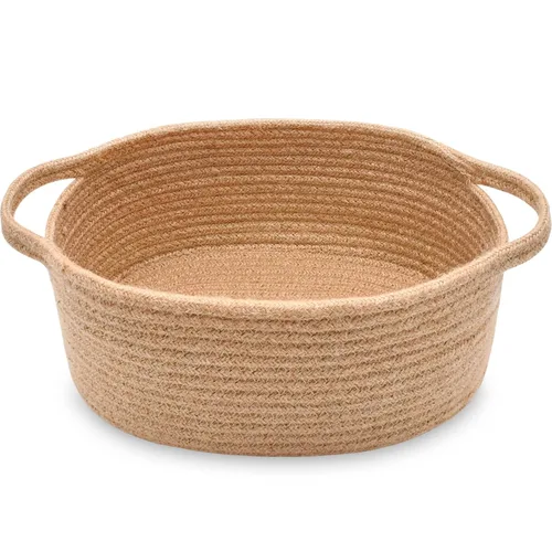 Miniatura 32 de ABenkle Cesta Pequeña con Asas - Contenedor de Almacenamiento Tejido de Cuerda Decorativo Duradero Cubo Organizador de Estante, Cesta de Regalo