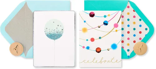 Papyrus Tarjetas de cumpleaños, serpentinas y globos (2 unidades)