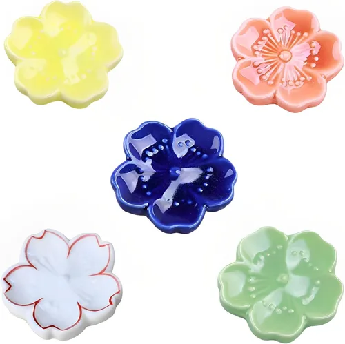Miniatura 12 de Palillos de cerámica reutilizables, 5 pares, aptos para lavavajillas, palillos azules, 9.7 pulgadas (estrellas azules)