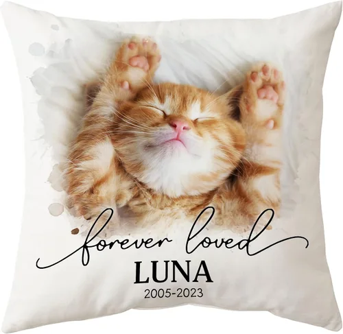 Miniatura 7 de Hyturtle Almohada personalizada conmemorativa de condolencia con inserción - 12"x12" impresa por ambas caras con nombre personalizado y foto