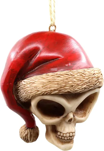Bella Haus Christmas Shoppe - Adorno para árbol de Navidad de calavera alienígena, decoración navideña humorística de 3 pulgadas, regalo ideal para