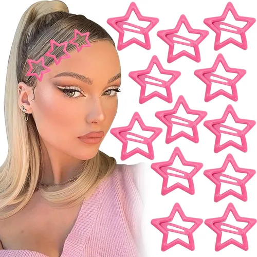 Miniatura 9 de NAISKA Pinzas para el cabello con diseño de estrella negra, antideslizantes, accesorios para niñas y mujeres (12 unidades)
