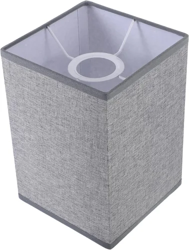 Miniatura 10 de Pantalla de lino para lámpara colgante de tambor, lámpara blanca, mesita de noche, decoración de tela, pantalla de araña, pantalla para lámparas