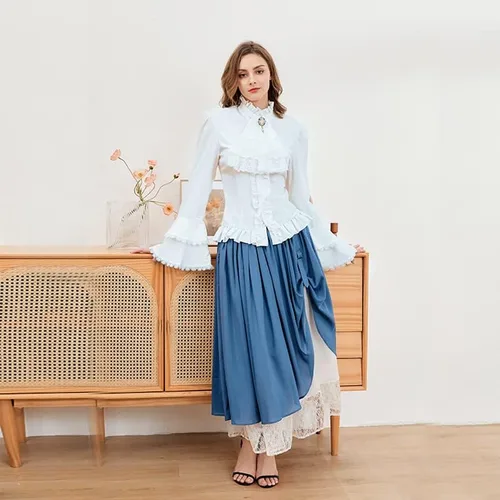 Miniatura 5 de Vestido midi de cintura elástica vintage para mujer