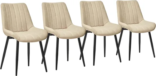 Miniatura 15 de CLIPOP Juego de 2 sillas de comedor, sillas de comedor de piel sintética con asiento tapizado, cojín cómodo con respaldo alto, patas de metal, silla