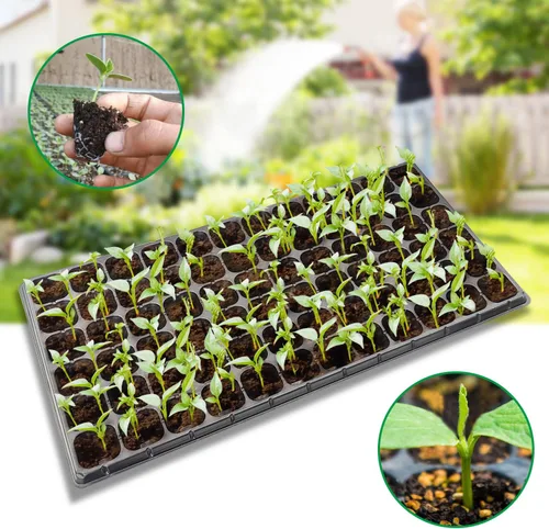 Miniatura 5 de RooTrimmer 10 paquetes de bandejas de inicio de semillas 1020 y 10 piezas de bandejas de 72 celdas para semilleros, bandeja de semilleros