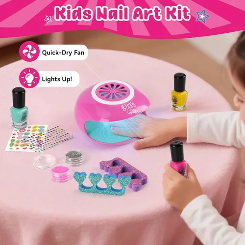 Miniatura 3 de Auntyfey Kit de día de spa para niñas, kit de spa para niñas de 6 a 8 a 10 a 12 años, manicura y pedicura para niños, kit de spa de pedicura