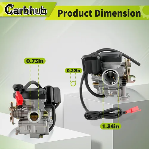 Miniatura 5 de Carbhub GY6 50cc carburador para GY6 49cc 50cc cuatro tiempos scooter chino ciclomotor Taotao Kymco