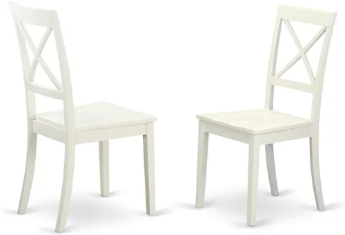 Miniatura 12 de East West Furniture BOC-MAH-W Boston - Sillas de comedor con respaldo cruzado de madera, juego de 2, caoba