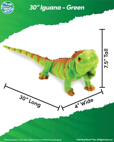Miniatura 2 de Real Planet Peluche de Iguana de 30 pulgadas, lagarto realista de iguana verde para niños, más de 2 pies, animales salvajes de peluche, súper suave