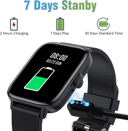 Miniatura 7 de Reloj inteligente para hombres y mujeres (respuesta/hacer llamadas) – Reloj inteligente con pantalla táctil completa de 1.9 pulgadas, compatible