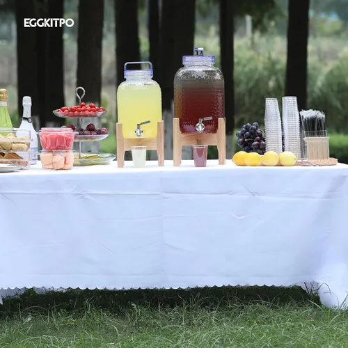 Miniatura 8 de EGGKITPO Dispensadores de bebidas de 1.5 galones con grifo y elegante soporte para fiestas, dispensador de limonada de policarbonato con soporte