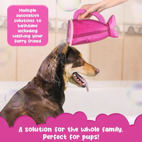 Miniatura 6 de Vaso de enjuague rosa para bebé y cubo de baño, sin desgarros, no tóxico, sin BPA, accesorio para niños de todas las edades, proporciona un baño
