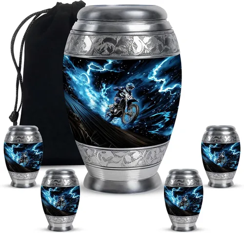 Miniatura 13 de Urnas de motocicleta para cenizas para adultos, hombres y mujeres, pequeñas urnas de recuerdo de motocicleta para cenizas de hombre, urna