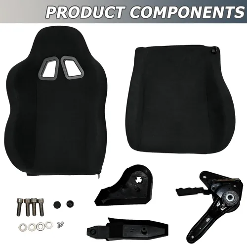 Miniatura 4 de Minneer Asiento de carreras de doble bloqueo deslizante de carga de 300 libras, ángulo ajustable, cómodo, ergonómico, asiento grande y alto, silla