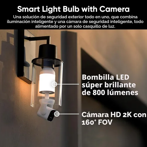 Miniatura 4 de Accesorio de foco WYZE, solo compatible con la cámara de seguridad de foco WYZE, foco LED regulable de 800 lúmenes, blanco suave 3000K, base E26