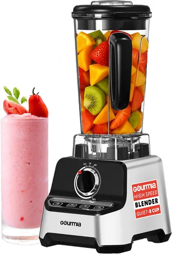 Miniatura 11 de Gourmia Licuadora comercial para encimera, jarra de 2 L sin BPA, 4 preajustes, motor de alta velocidad de 1500 W, 45,000 RPM, marcación de velocidad