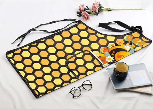 Miniatura 7 de MBMSO Delantal de abeja con bolsillos, delantal de abeja, regalos para amantes de las abejas de la miel, delantal de cocina, delantal de cocina