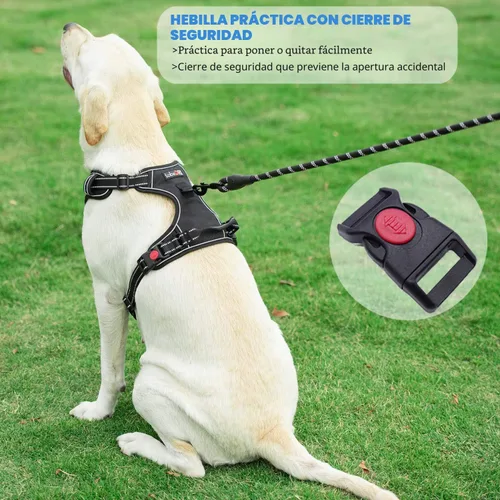 Miniatura 4 de TobeDRI - Arnés antitirones ajustable, reflectante, tela Oxford, arnés para perros medianos y grandes con una correa de 5 pies de regalo